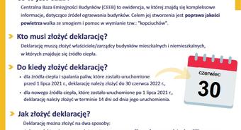 Pamiętaj, złóż deklarację o źródłach ogrzewania budynków