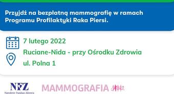 Bezpłatne badania mammograficzne w Rucianem-Nidzie