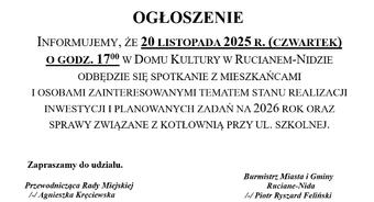 Ogłoszenie - spotkanie z mieszkańcami