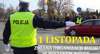 1 listopada -zmiana organizacji ruchu w Rucianem-Nidzie